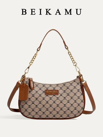 1pc Women Plain Color PU Shoulder Bag