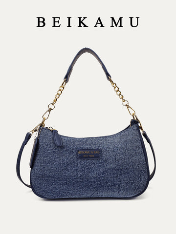 1pc Women Plain Color PU Shoulder Bag