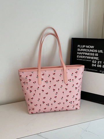 New Floral Pattern PU Tote Bag