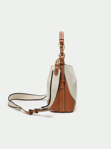 Women Brown Korean Style Drawstring Handbag