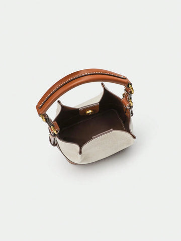 Women Brown Korean Style Drawstring Handbag