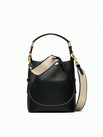 Women Brown Korean Style Drawstring Handbag