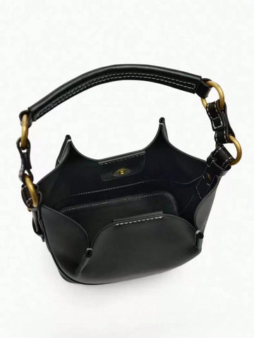 Women Brown Korean Style Drawstring Handbag