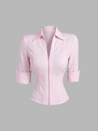 Short Sleeve V-Neck Blouse
