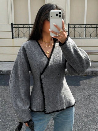 Embroidered Double breasted jacket