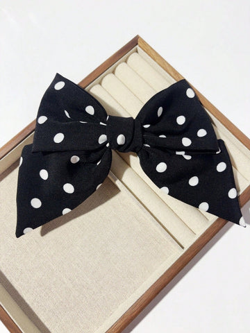 1pc Korean Style Handmade Polka Dot Bow Scrunchie