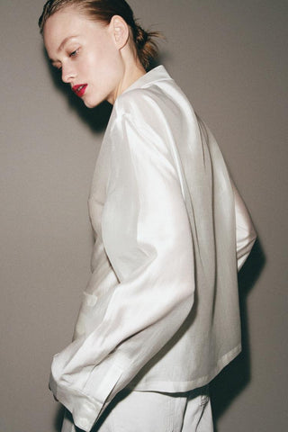 ZW COLLECTION SATIN SHIRT WITH FROG FASTENING