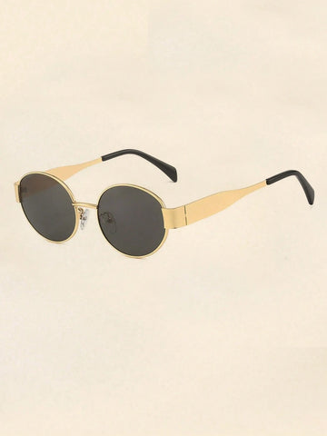 2 Pairs Of Women's Metal Frame Oval Fashion Glasses
