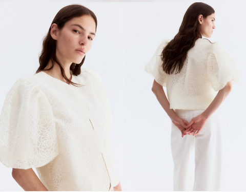 Balloon-sleeved blouse