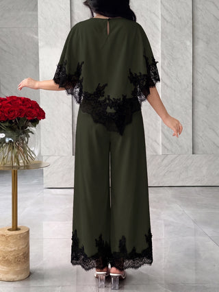 Asymmetric Hem Blouse And Wide Leg Pants