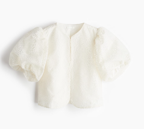 Balloon-sleeved blouse