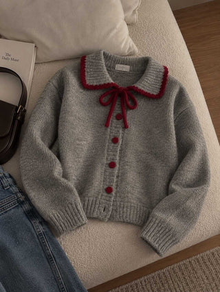 Korean Style Long Sleeve Colorblock Collar Sweater