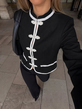 Jacket With Mandarin Collar And Frog Closures