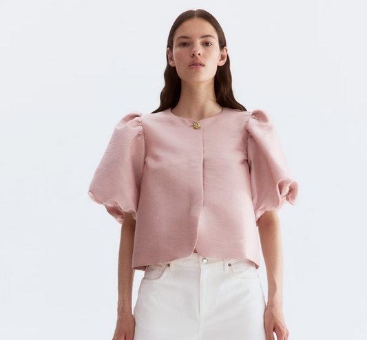 Balloon-sleeved blouse