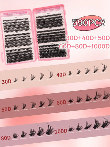 590pcs Eyelash Cluster