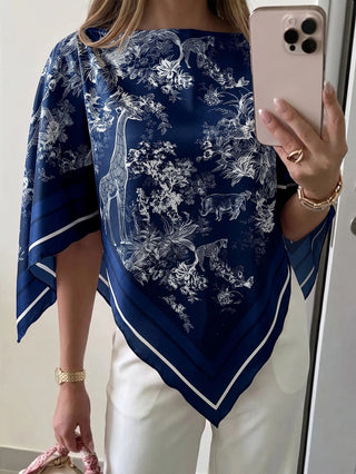 Boat Neck Scarf Top
