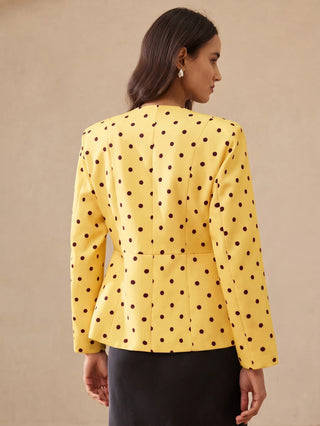 Cinched Waist Long Sleeve Fitted Women Blazer