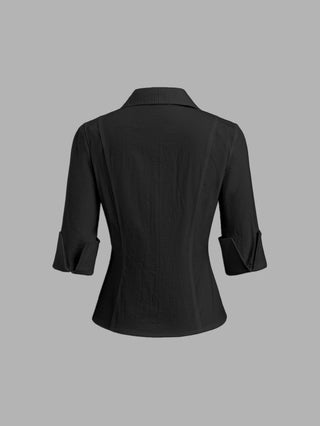 Short Sleeve V-Neck Blouse