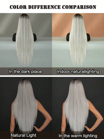Ombre Blonde Wigs For Women Super Long Straight Wigs