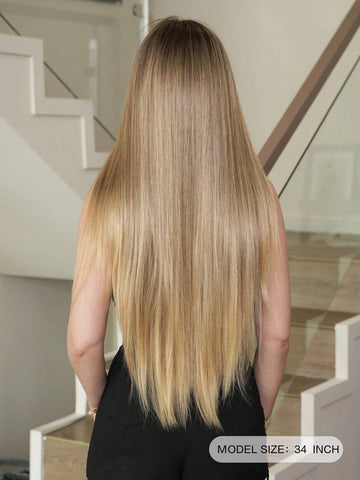 Ombre Blonde Wigs For Women Super Long Straight Wigs