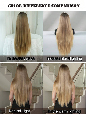 Ombre Blonde Wigs For Women Super Long Straight Wigs