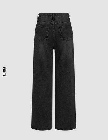 Petite Denim Solid Straight Leg Jeans