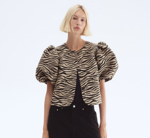Balloon-sleeved blouse