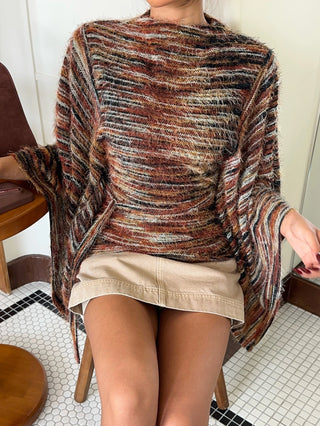 Collar Batwing Sleeve Loose Casual Top Detachable Belt