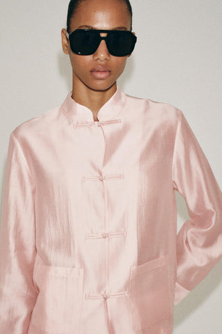 ZW COLLECTION SATIN SHIRT WITH FROG FASTENING