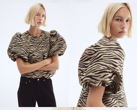 Balloon-sleeved blouse