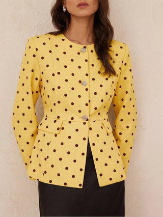 Cinched Waist Long Sleeve Fitted Women Blazer
