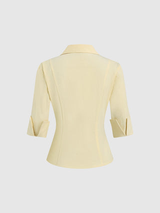 Short Sleeve V-Neck Blouse