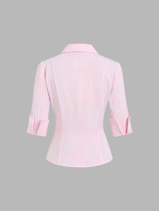 Short Sleeve V-Neck Blouse