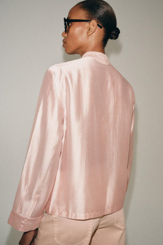 ZW COLLECTION SATIN SHIRT WITH FROG FASTENING