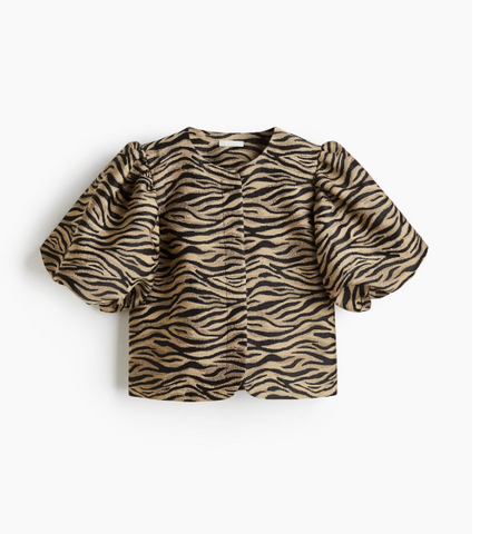 Balloon-sleeved blouse