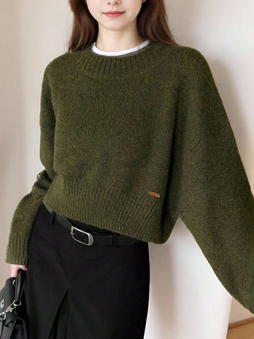 Women's Minimalist Chic Crew Neck Sweater