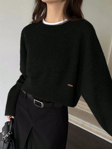 Women's Minimalist Chic Crew Neck Sweater