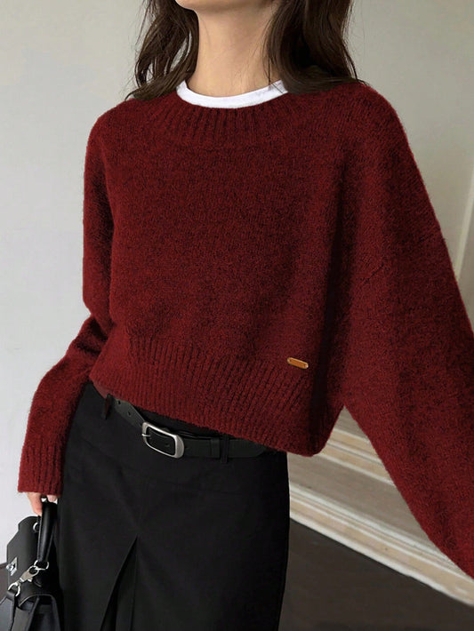Women's Minimalist Chic Crew Neck Sweater