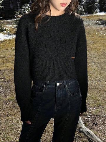 Women's Minimalist Chic Crew Neck Sweater
