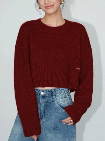 Women's Minimalist Chic Crew Neck Sweater