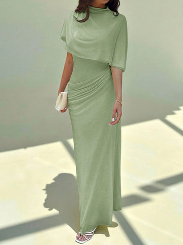Multilayer Ruffle Flattering Long Dress