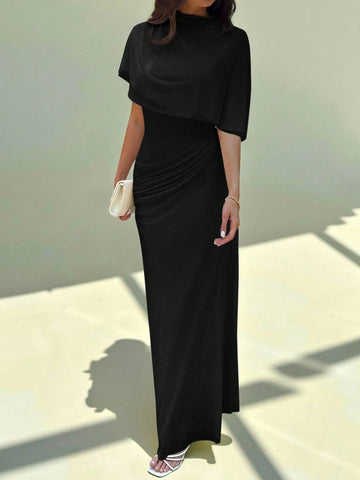 Multilayer Ruffle Flattering Long Dress