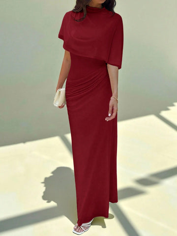 Multilayer Ruffle Flattering Long Dress