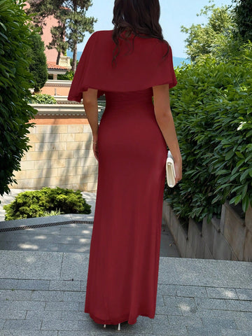 Multilayer Ruffle Flattering Long Dress