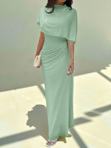 Multilayer Ruffle Flattering Long Dress