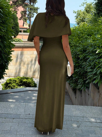 Multilayer Ruffle Flattering Long Dress