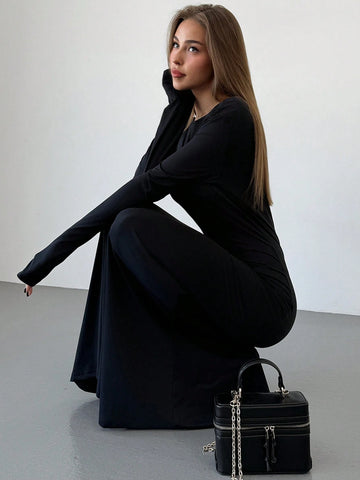 Women's Backless Butterfly Metal Decor Fish Tail Dress