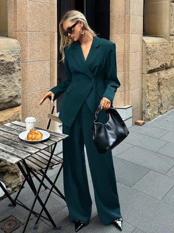 Women's Notched Collar Jacket And Pants