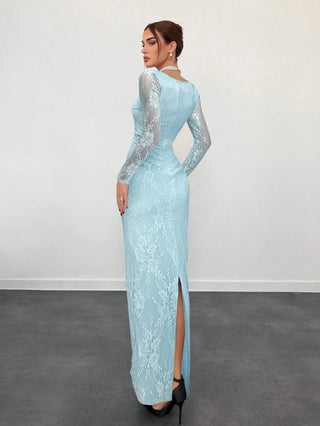 Women's Elegant Sexy Seductive Lace Long Sleeve Corset Dress