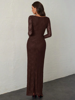 Women's Elegant Sexy Seductive Lace Long Sleeve Corset Dress